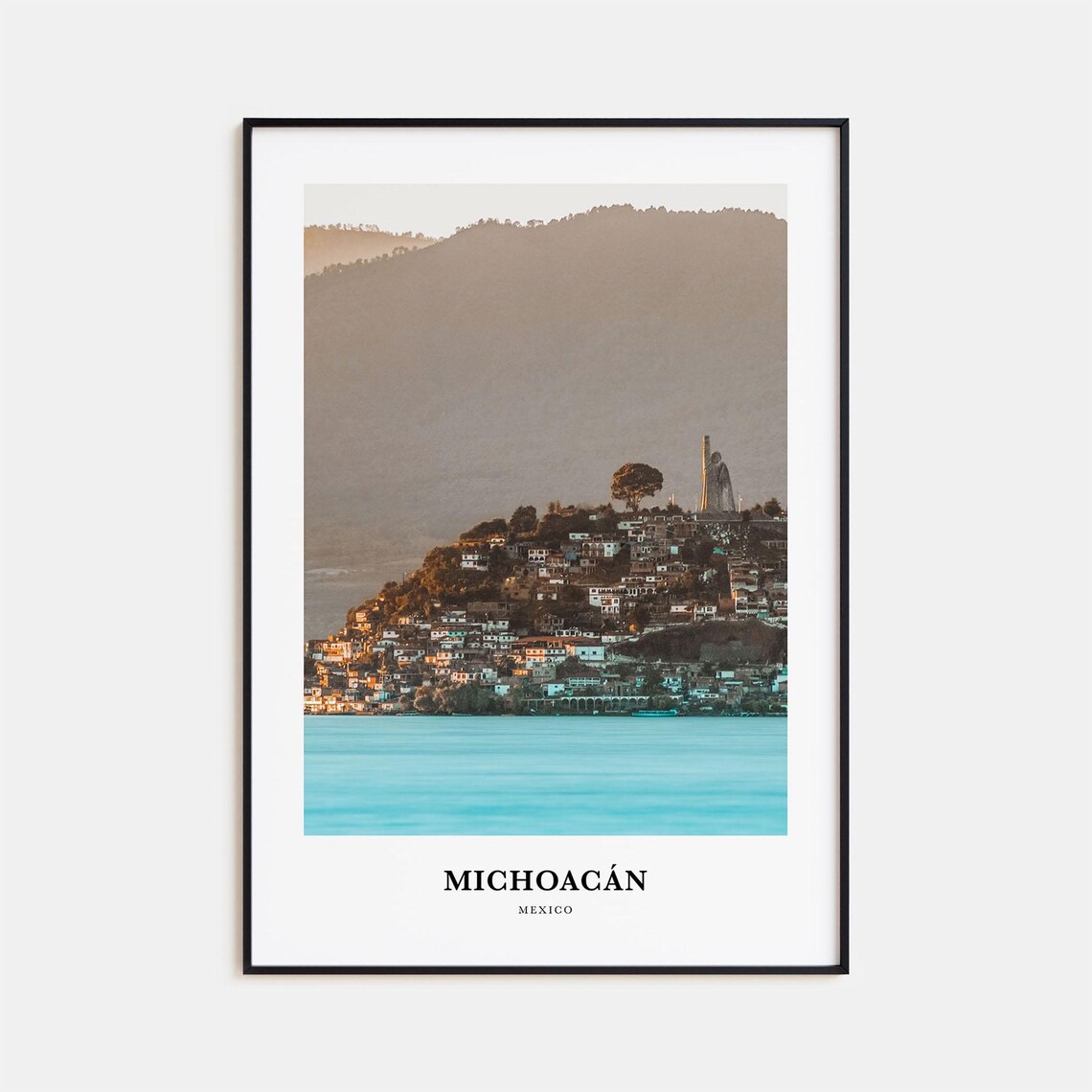 Michoacan Travel Map Photo Poster, Mexico Wall Art