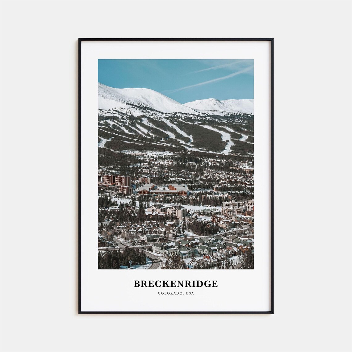 Breckenridge Colorado USA Snowy Ski Town Mountain View Poster