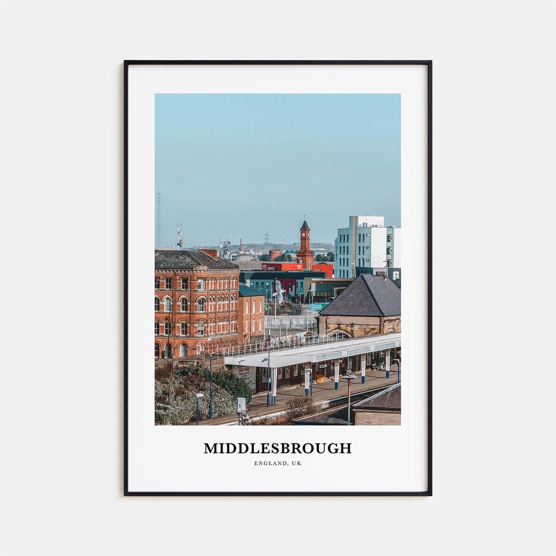 Middlesbrough England Station Quarter Historic Brick View Poster