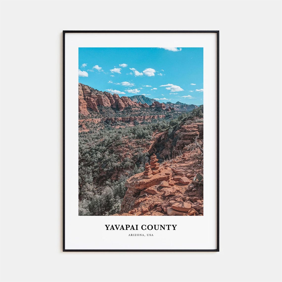 Yavapai County Arizona Red Rock Desert Canyon Scenic View Poster
