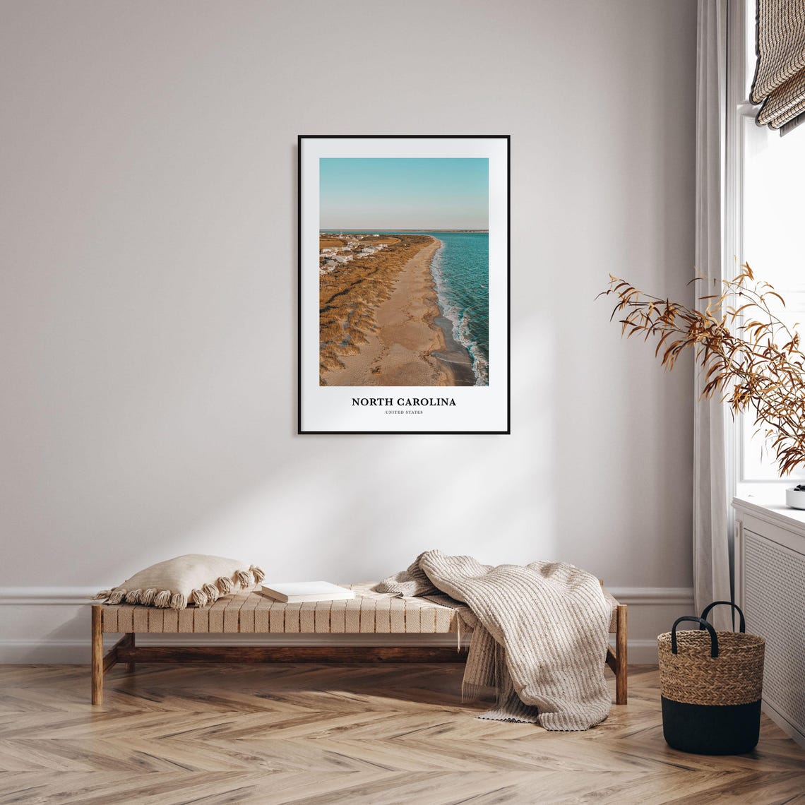 North Carolina Outer Banks Beach At Sunset From Above Poster - Image 4