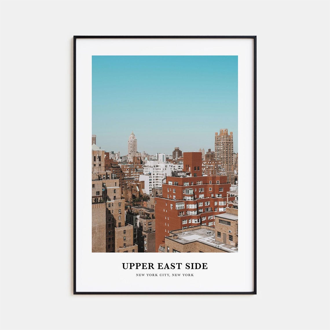 Upper East Side Manhattan Skyline Brownstone Roofs New York Poster
