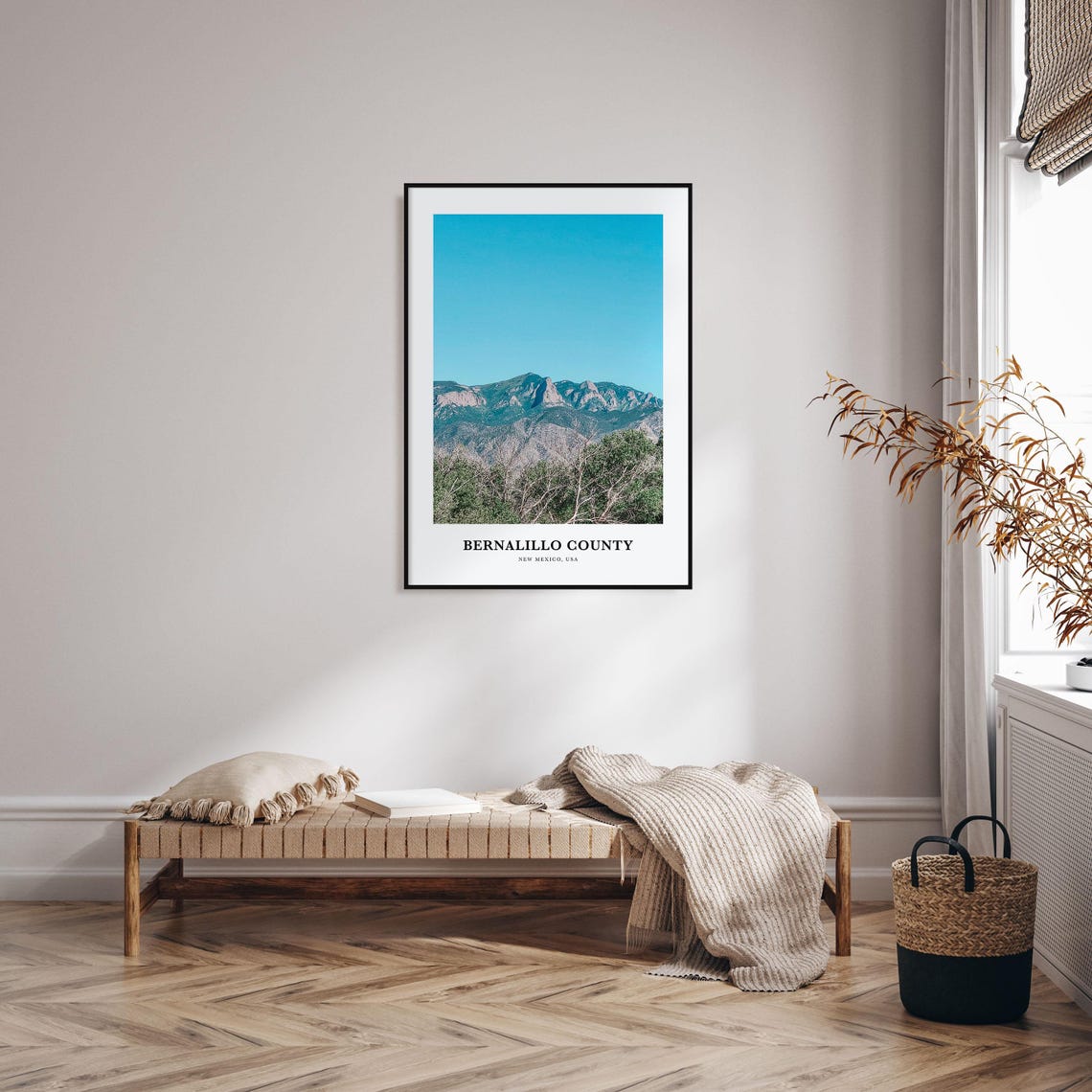 Bernalillo County New Mexico Desert Mountains Minimalist Travel Poster - Image 3