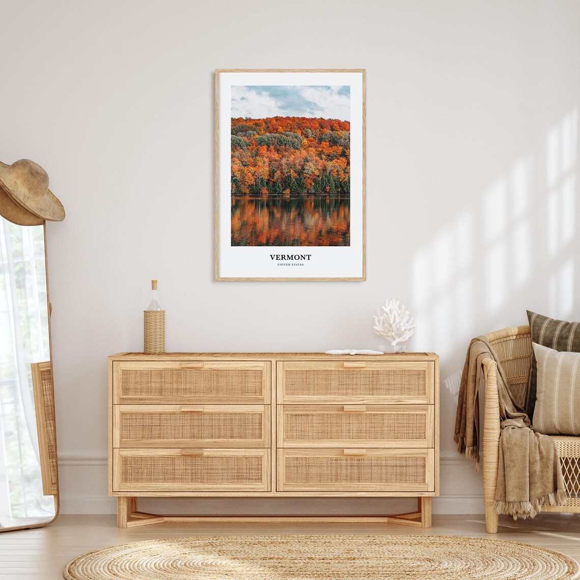 Vermont Travel Poster, United States Map Print - Image 2
