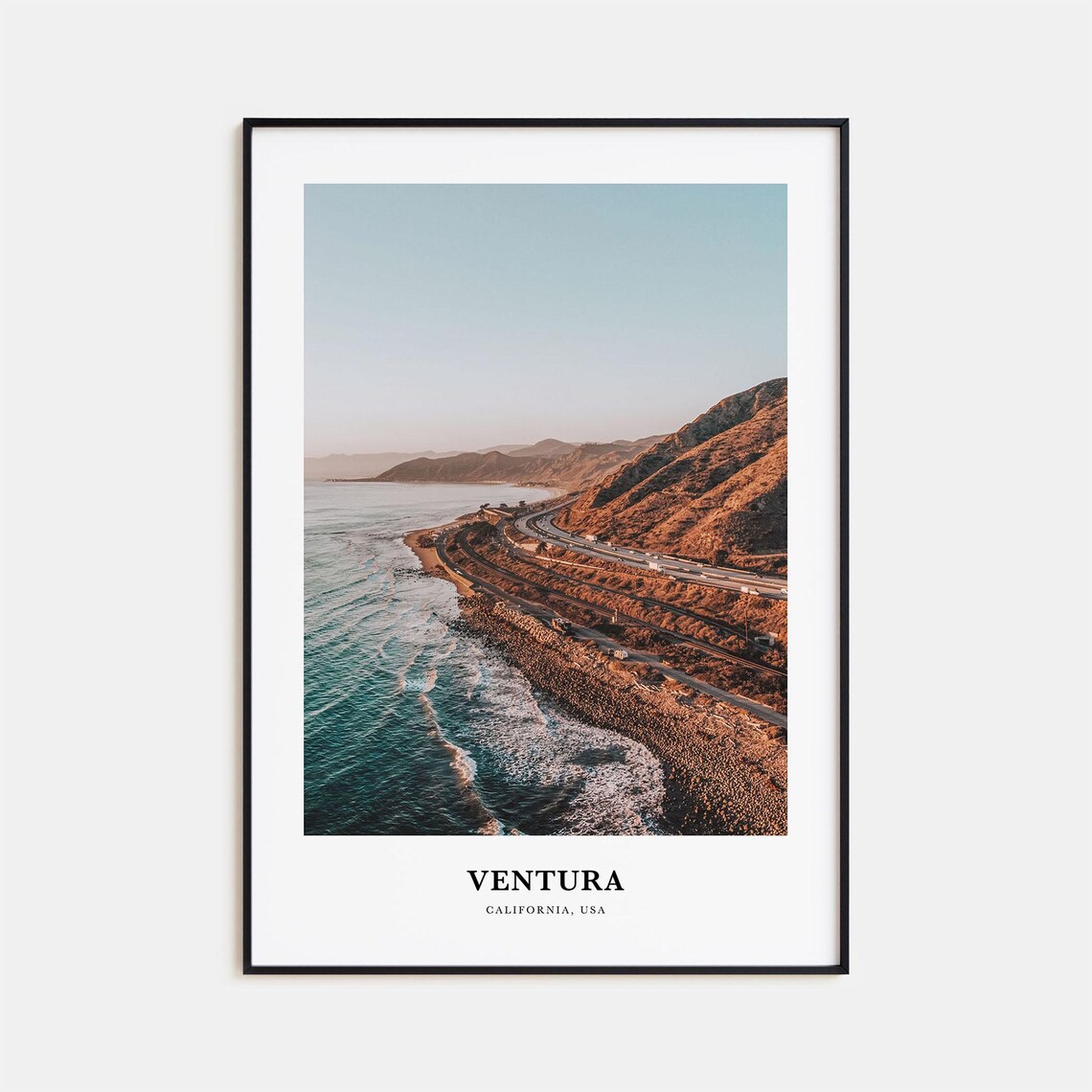 Ventura Travel Wall Art, California Map Print