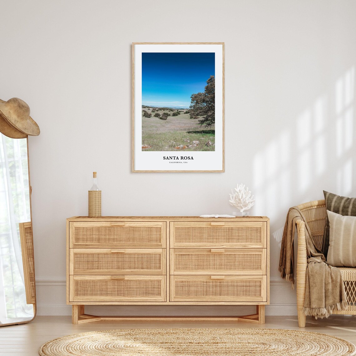 Santa Rosa California Rolling Hills Oak Trees Nature Travel Photo Poster - Image 2