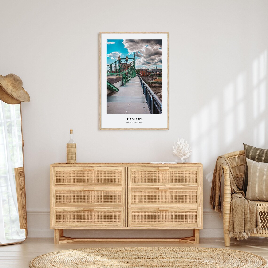 Easton Pennsylvania Green Bridge Over The River Travel Poster - Image 2