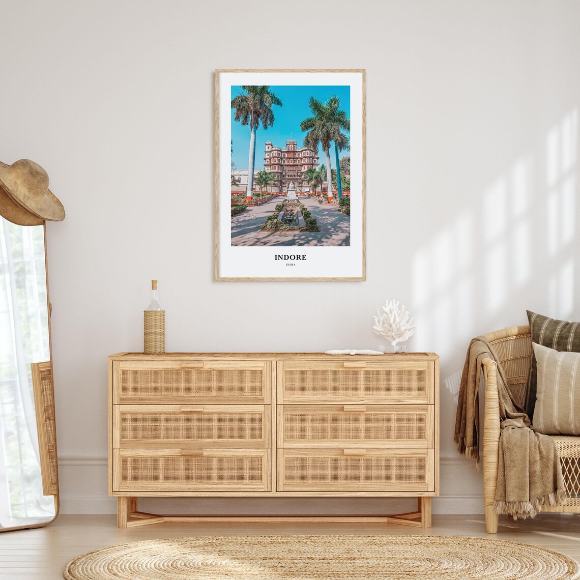 Indore India Historic Palace Palm Gardens Blue Sky Travel Photo Poster - Image 2