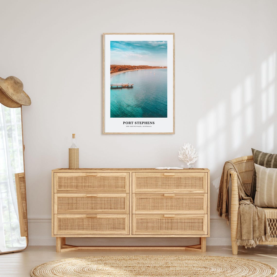 Port Stephens New South Wales Australia Turquoise Bay Jetty Poster - Image 2