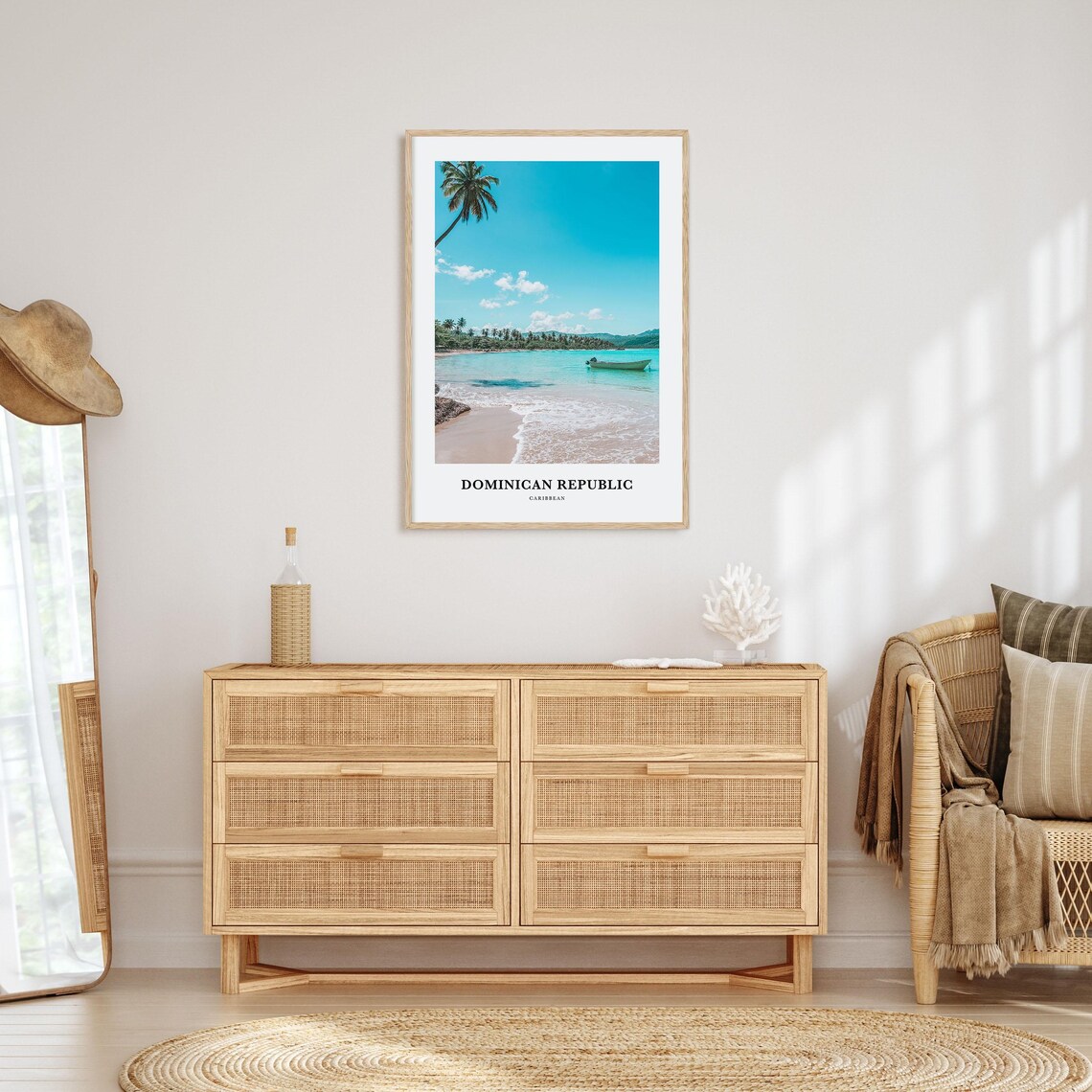 Dominican Republic Caribbean Beach Boat Photo Tropical Poster - Image 2