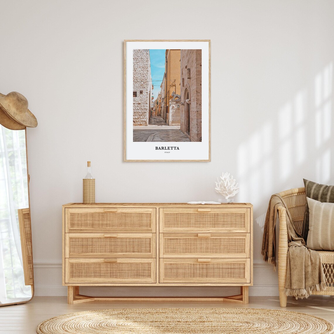 Barletta Italy Historic Old Town Street Stone Alley Travel Poster - Image 2