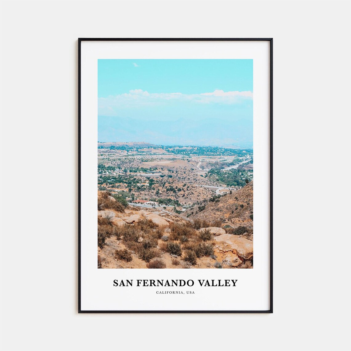 San Fernando Valley California Hilltop Desert View Travel Photo Poster