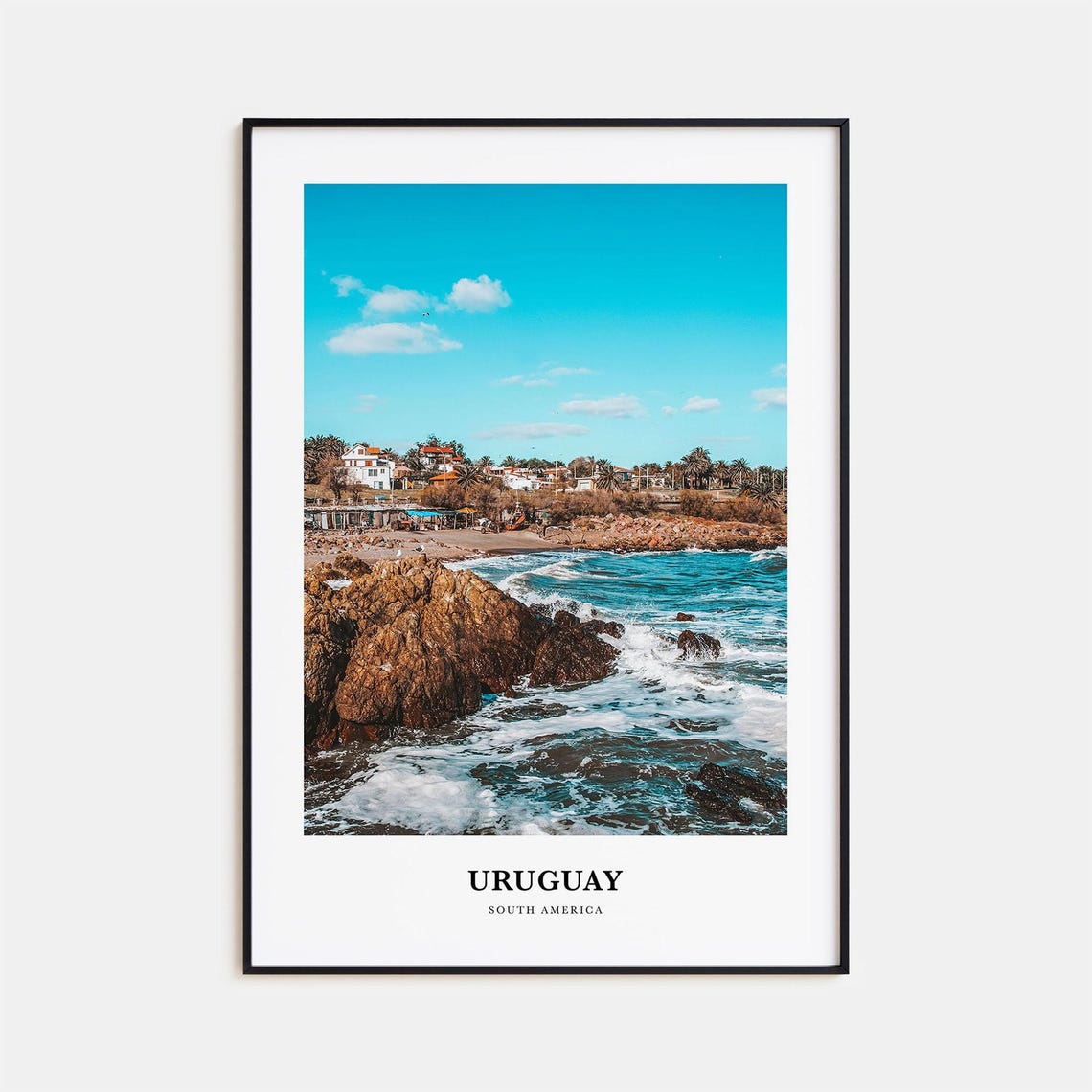 Uruguay South America Rocky Atlantic Coastline Surf Beach Poster