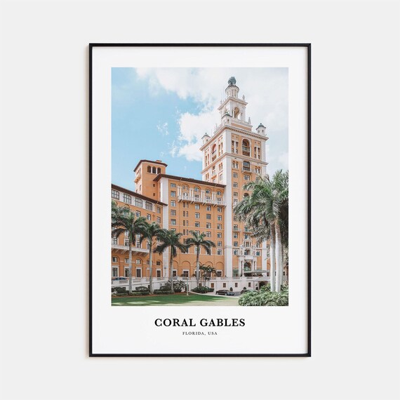 Coral Gables Print Coral Gables Photo Poster Coral Gables Travel Wall Art Coral Gables Map Print Coral Gables Photography Florida Usa