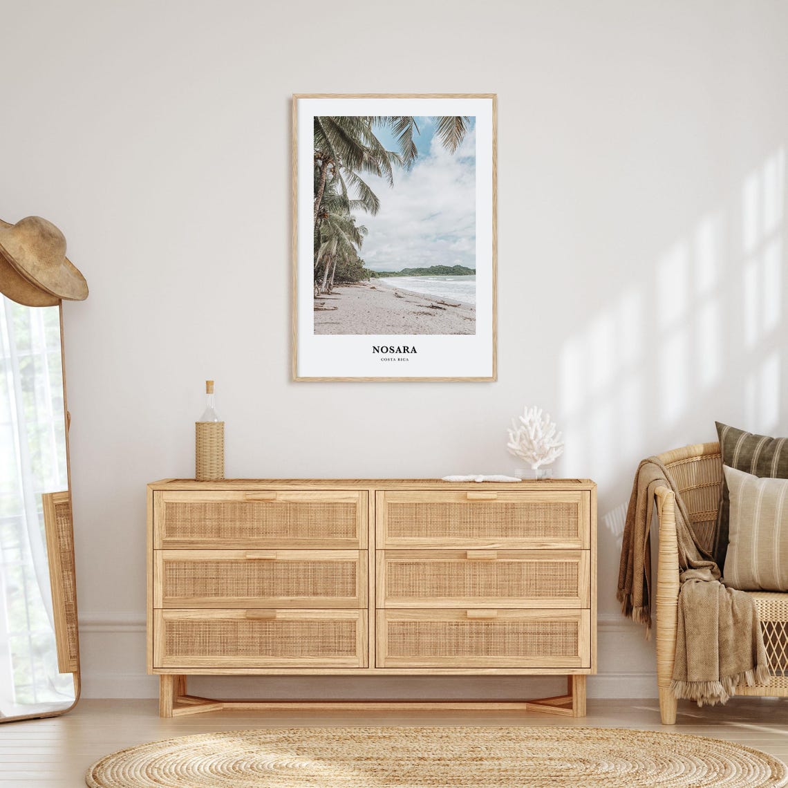 Nosara Costa Rica Palm Fringed Sandy Beach Tropical Photo Poster - Image 2