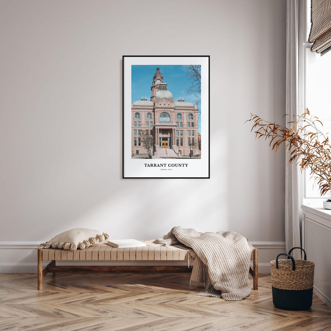 Tarrant County Texas Historic Courthouse Landmark Travel Poster - Image 3