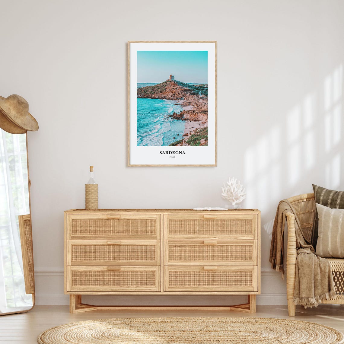 Historic Coastal Tower and Turquoise Bay in Sardegna Italy Poster - Image 2