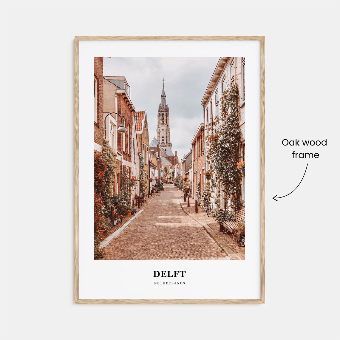 Delft Netherlands Charming Brick Street Nieuwe Kerk Photo Poster - Image 3