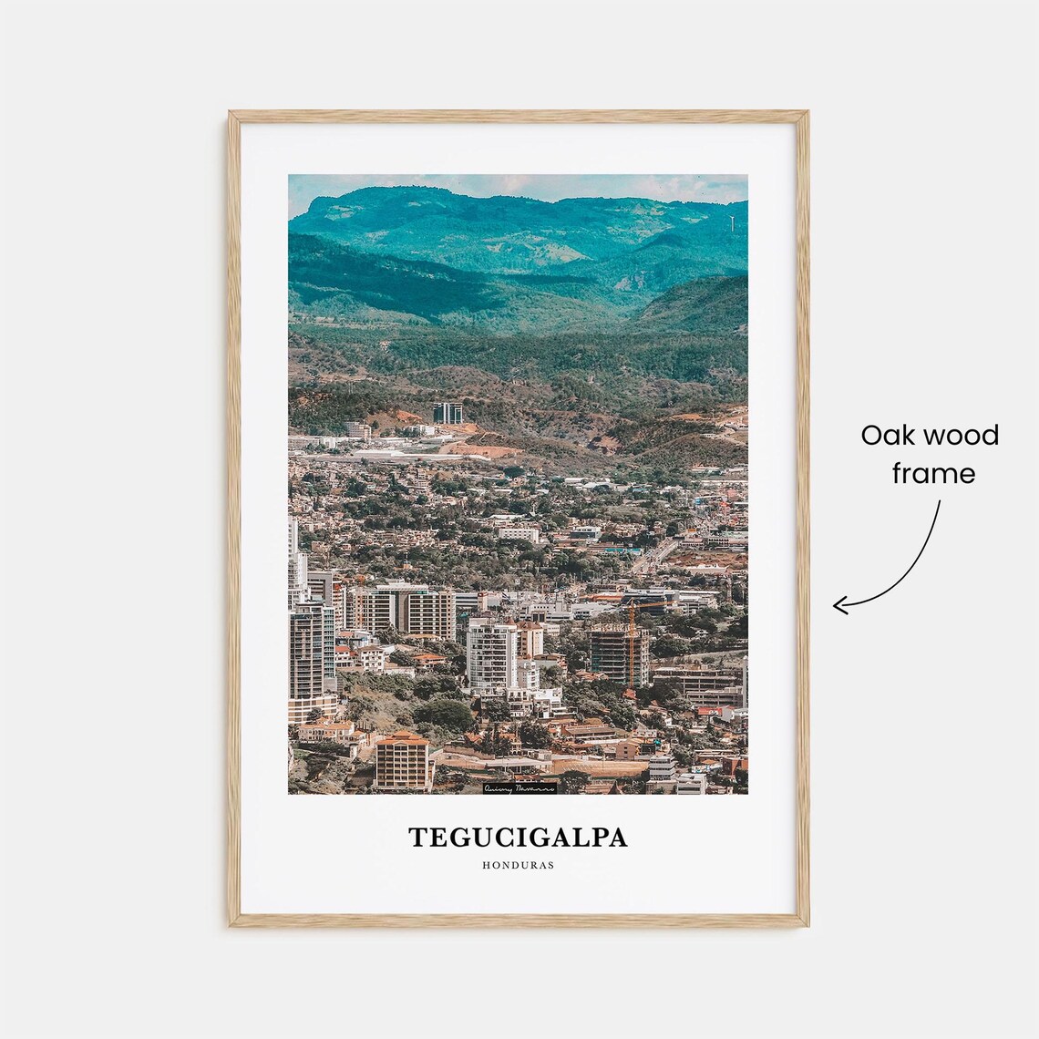 Tegucigalpa Honduras City Panorama Green Mountains Travel Photo Poster - Image 3