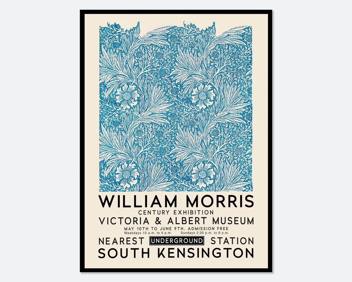 William Morris Marigold, Vintage Art Nouveau Print