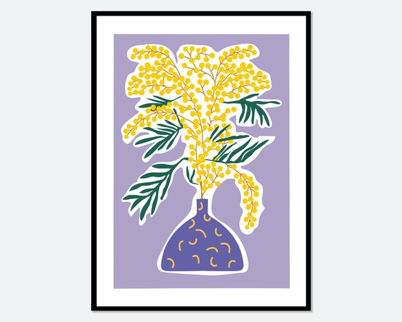 Flower Market Colorful Abstract Botanical Spring Flowers In Vase Wall Art Print Matisse Style Floral Poster Boho Nursery Print Fm123
