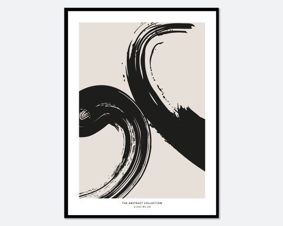 Minimalist Paint Strokes Abstract Mid-Century Art Print