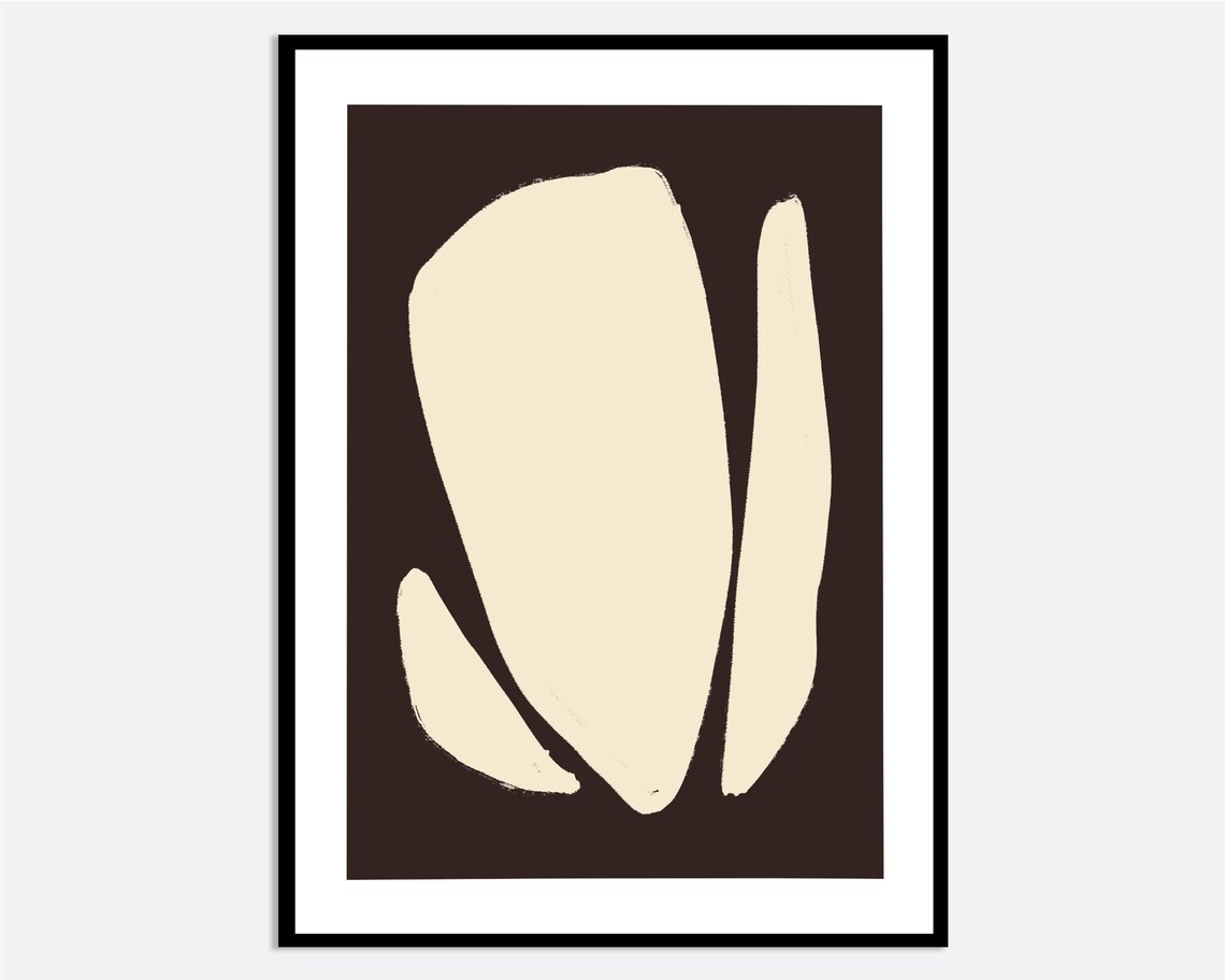 Neutral Abstract Form Wall Art Print, Modern Shapes