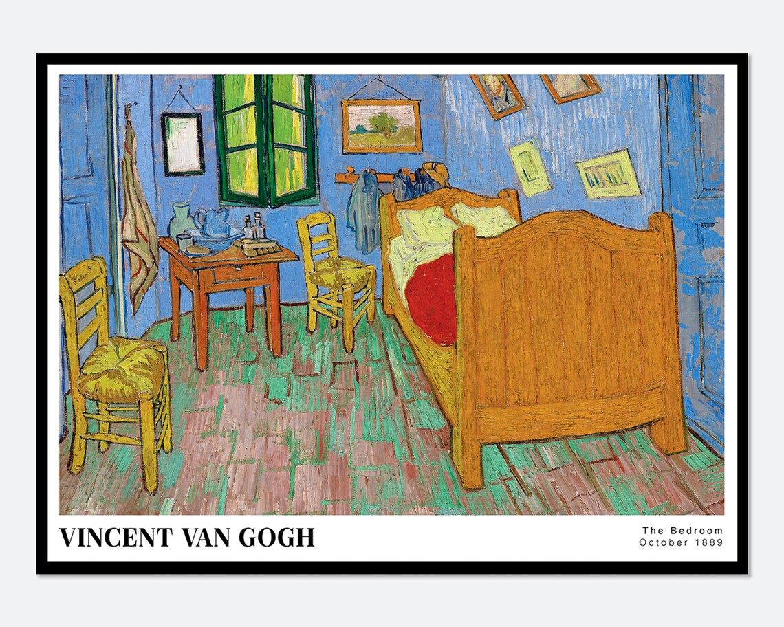 Van Gogh The Bedroom 1889 Art Print, Exhibition Poster