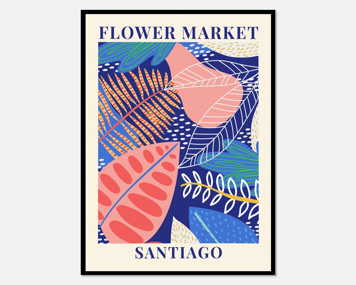 Flower Market Santiago Botanical Art Print