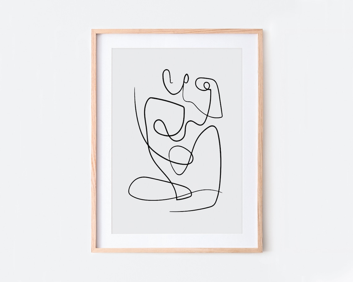 One Line Body Figure Minimalist Line Art Poster