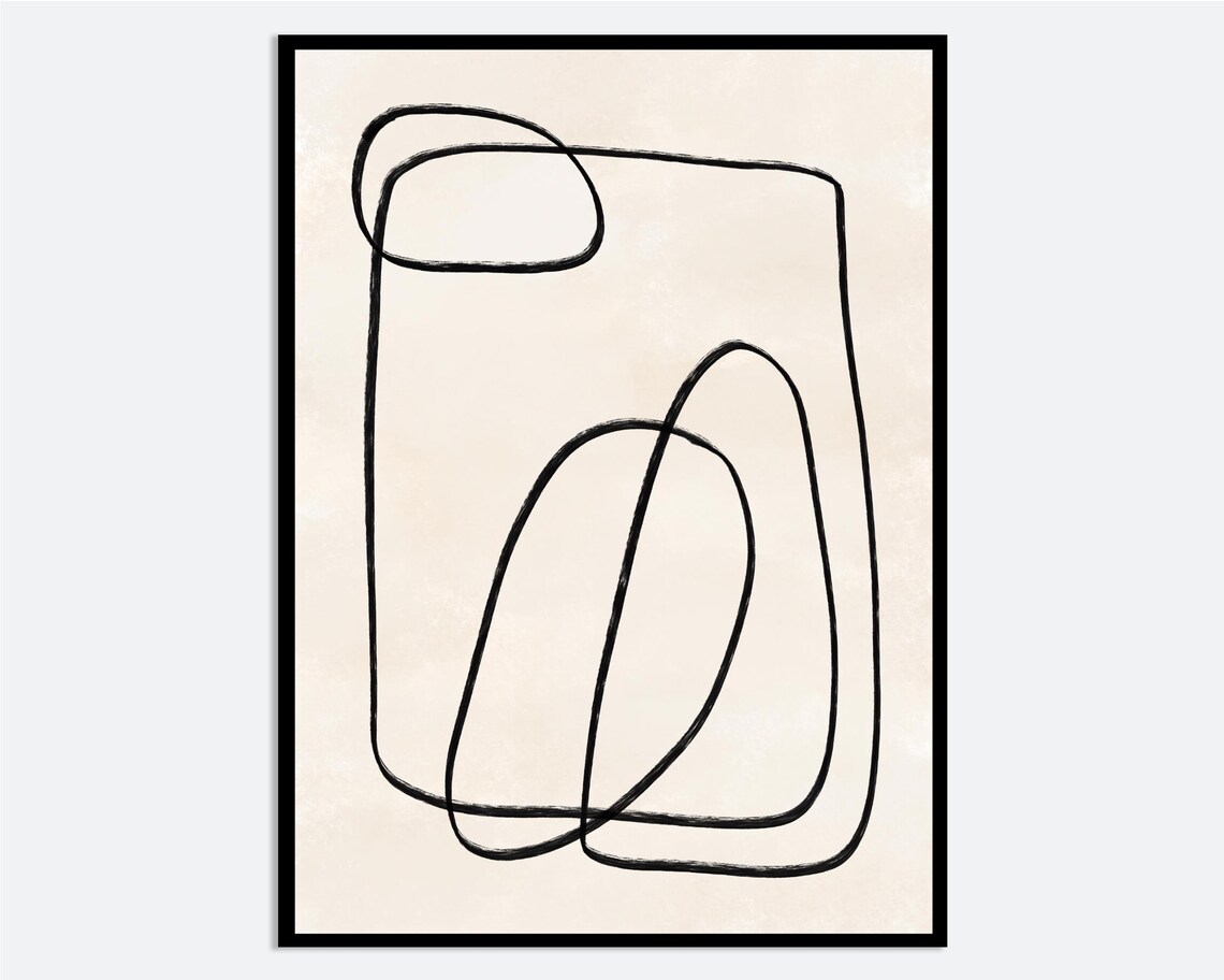 Minimalist Paint Strokes Abstract Art Print