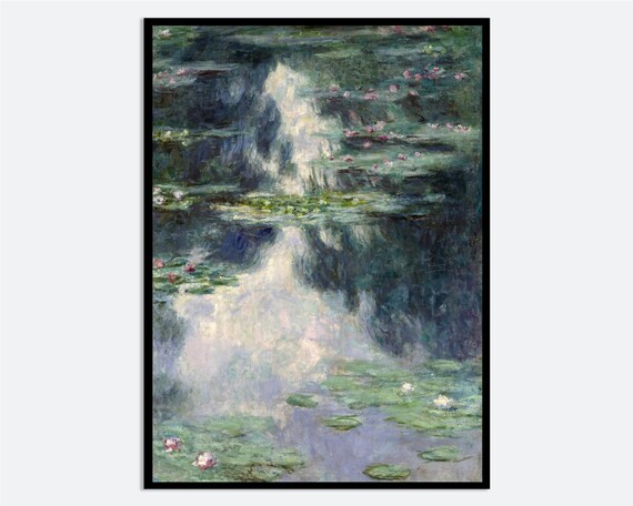 Claude Monet Water Lilies Impressionist Poster Giverny Pond Painting Artwork