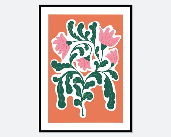 Flower Market Colorful Abstract Botanical Spring Flowers Art Print Floral Poster Matisse Style Floral Wall Art Boho Nursery Print Fm116