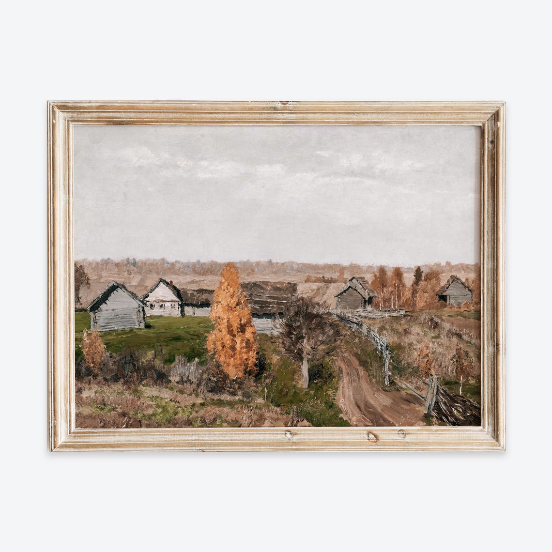 Rustic Vintage Autumn Countryside Village Barns Fall Fields Poster