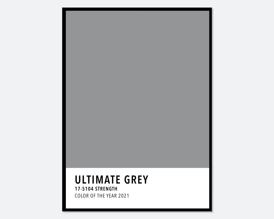 Ultimate Grey Color Card 2021 Color of the Year Minimalist Poster
