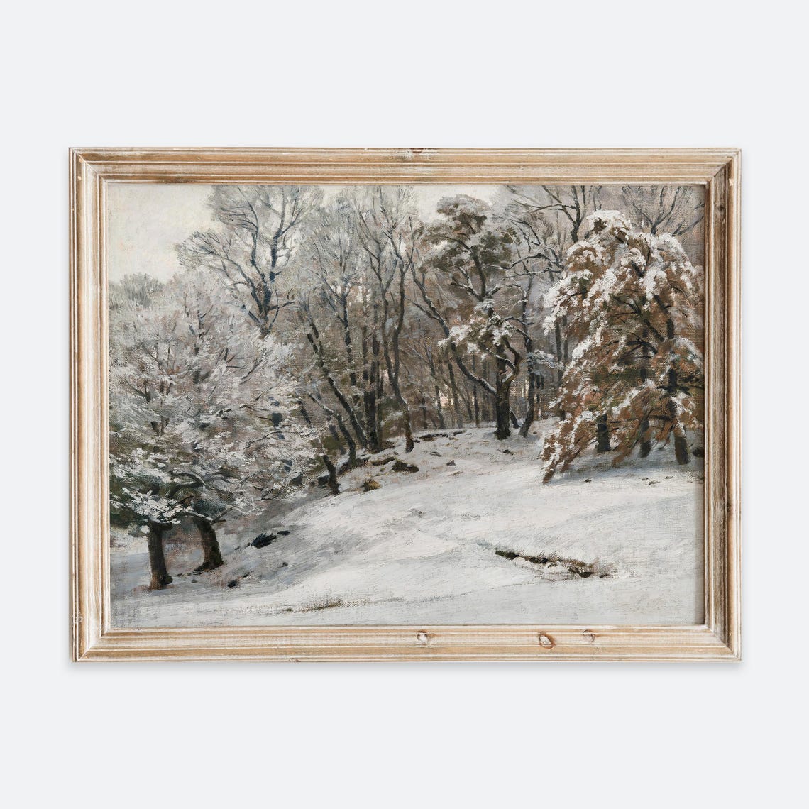 Snow Covered Winter Forest Landscape Vintage Christmas Poster