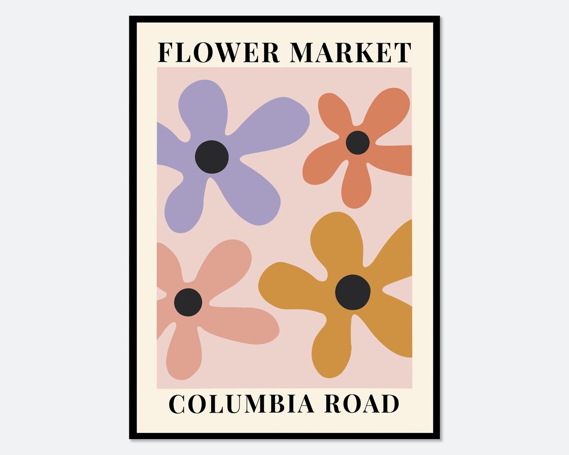 Flower Market Columbia, Spring Botanical Art Print