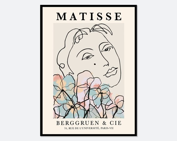 Henri Matisse Woman Flowers One Line Art Print