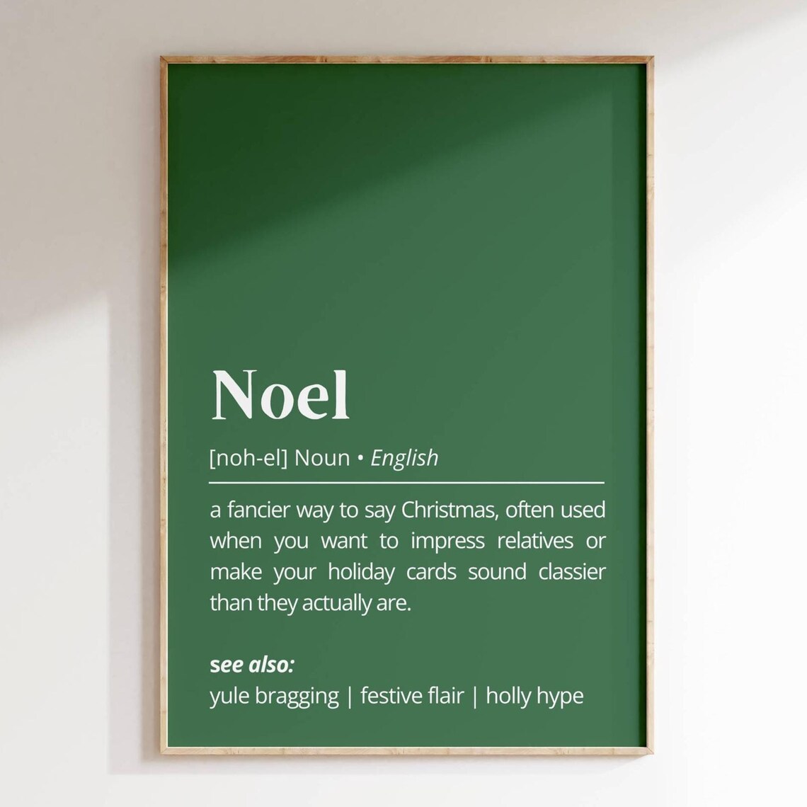 Noel Definition Fancier Way to Say Christmas Dictionary Style Poster