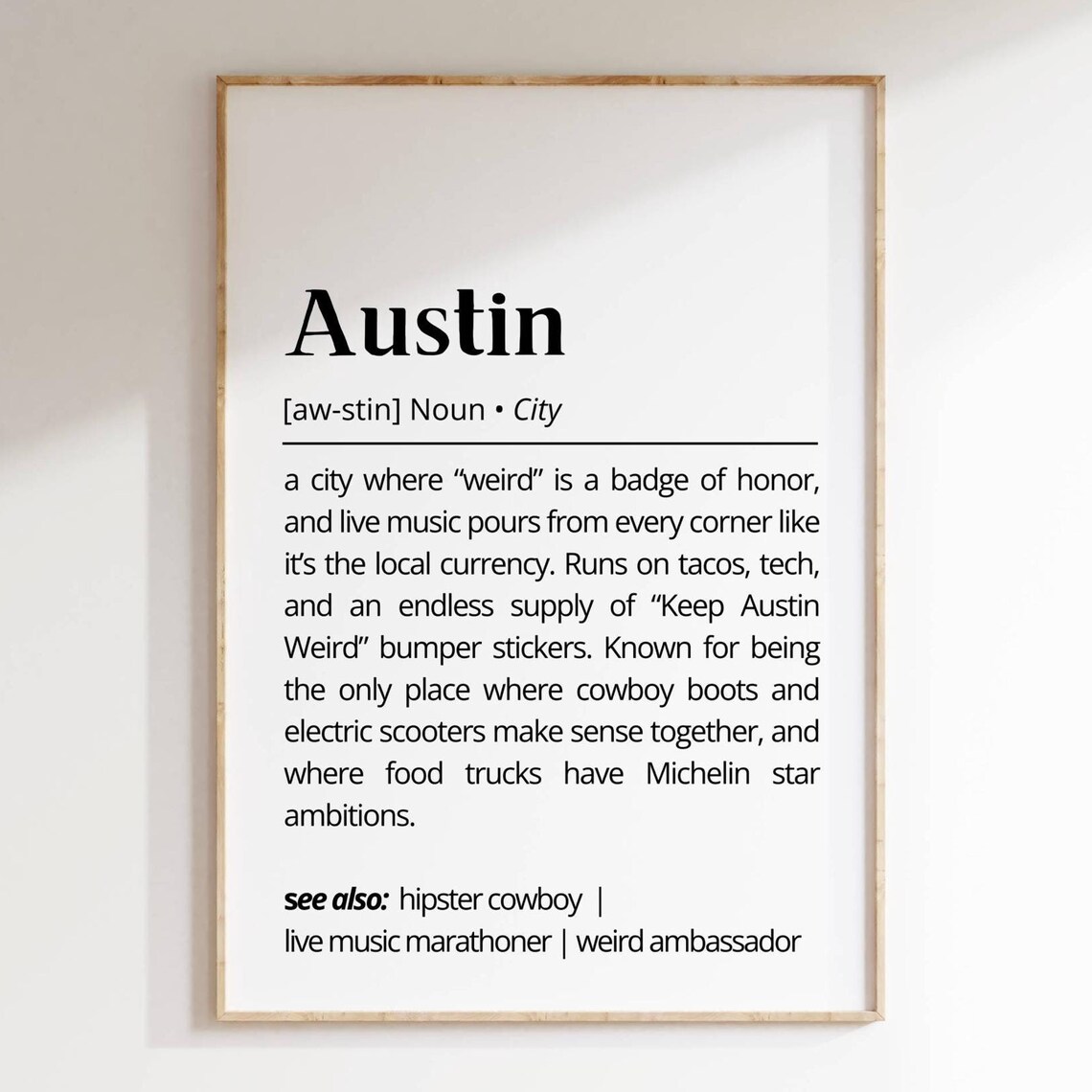 Austin Texas Keep Austin Weird City Dictionary Definition Poster