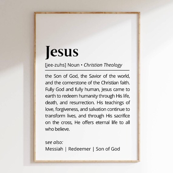 Jesus Definition Christian Faith Dictionary Theology Quote Poster