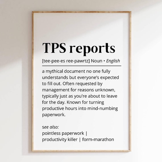 TPS Reports Definition, Minimalist Office Humor Art Print