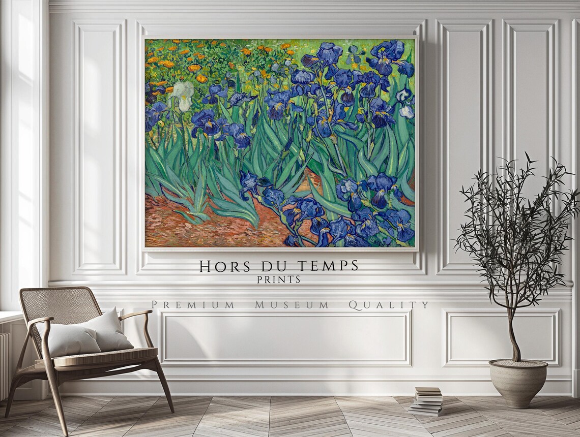 Van Gogh Irises Blooming Flower Garden Impressionist Art Poster - Image 2