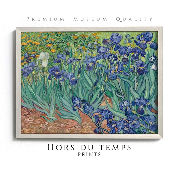 Van Gogh Irises Painting Blooming Spring Garden Flowers Antique Farmhouse Rustic Art Hors Du Temps Prints