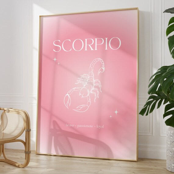 Scorpio Zodiac Poster Print, Astrology Wall Art