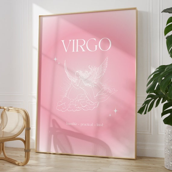 Virgo Print Instant Poster Gradient Virgo Poster Virgo Zodiac Wall Art Zodiac Poster Star Sign Print