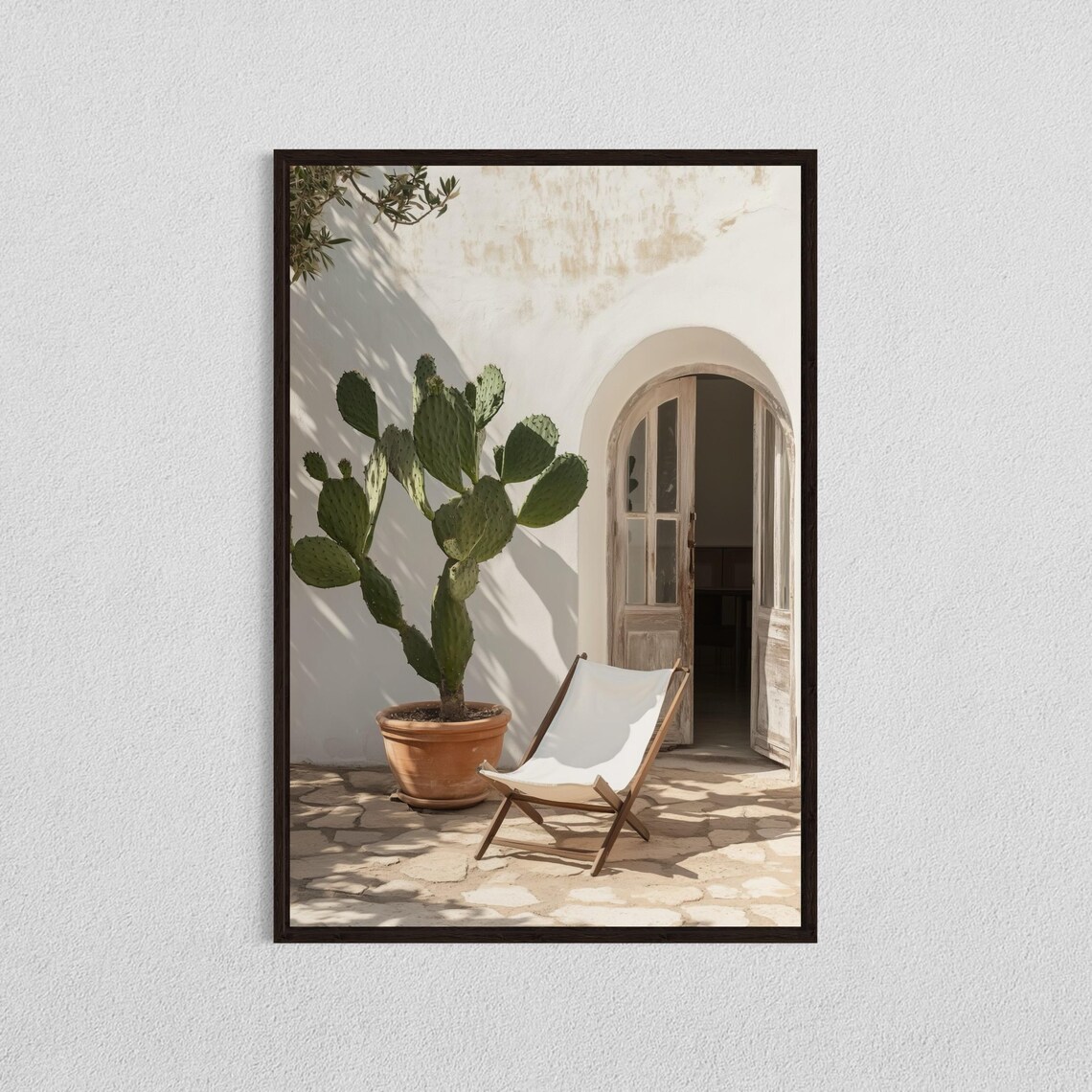 Cactus Minimalist Mediterranean Art Print, Boho