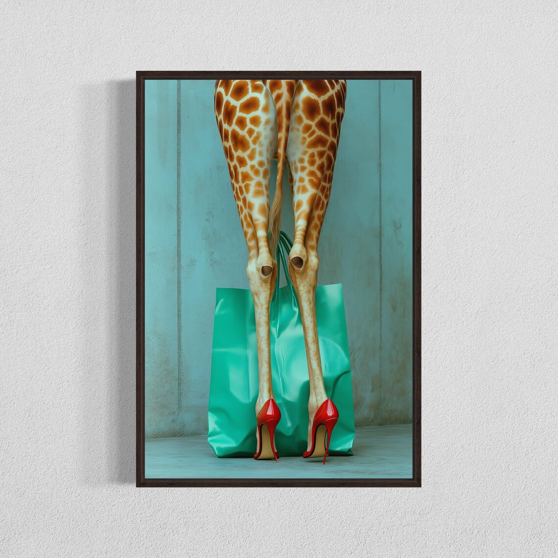 Giraffe Legs In Heels, Whimsical Animal Art Print