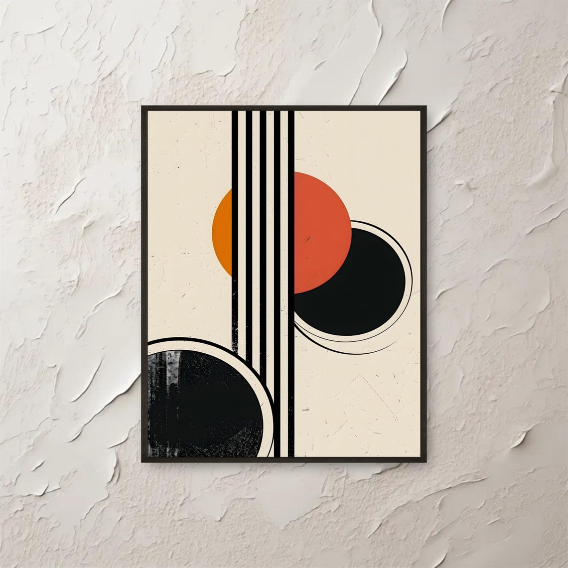 Geometric Circles And Lines Mid Century Modern Abstract Art Poster