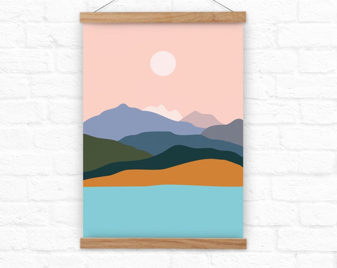 Mountains by the Ocean Minimalist Art Print - Image 4